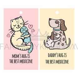 mother day party fathers day two tags vector illustration set