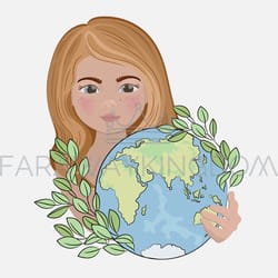 mother earth europe planet holiday party vector illustration