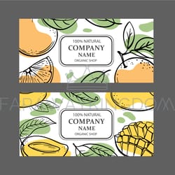 multi-fruit labels design sketch vector illustration set