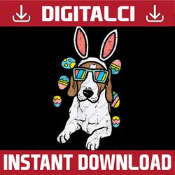 beagle bunny ears glasses eggs cute easter dog owner lover easter day png, happy easter day sublimation design