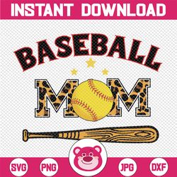 Leopard Baseball Mom PNG, Sublimation Design Digital Download, Baseball Mom Design, Digital Download, Sublimate Download