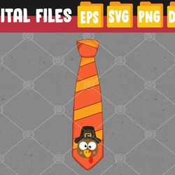 funny thanksgiving tie with turkey for family dinner svg, eps, png, dxf, digital download