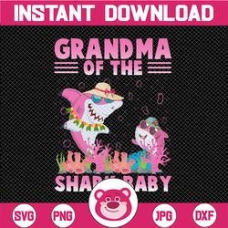 Grandma Of The Baby Shark - Family Sharks PNG, Mother's Day Sublimation, Summer Tops, Beach Print