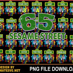 Sesame Street Birthday Bundle Png, Sesame Street Family Birthday Png, Sesame Street Family Png, Sesame Street Png