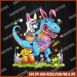 dinosaur easter day unicorn riding t-rex bunny costume, easter png, happy easter png, easter day png, easter sublimation