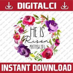 easter christian he is risen floral raglan baseball easter day png, happy easter day sublimation design