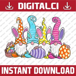 easter gnomes easter egg hunting basket bunny easter day png, happy easter day sublimation design