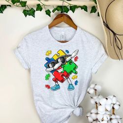 Dabbing Puzzle Piece, Autism Shirt, Awareness Shirt, Be Kind Shirt, Rainbow Shirt, Puzzle Shirt, Autism Mom Shirt -T182