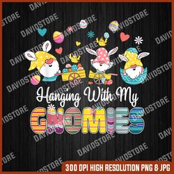 happy easter day bunny gnome hanging with my gnomies women, easter png, happy easter png, easter day png, easter