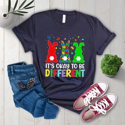 Happy Easter It's Ok to Be Different Autism Shirt, Puzzle Pice Easter Bunny, Easter Autism Awareness Shirt - T188