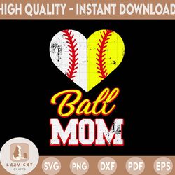 funny mothers tee ball mom of both baseball softball leopard baseball mom png, softball mom sublimation designs sports m