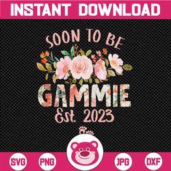 Floral Soon To BE A Gammie Est 2023 PNG, Mother's Day, Flower PNG, Sublimation, Soon To Be A Gammie