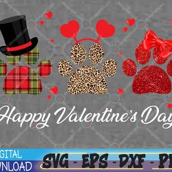 valentine paws, dog lover, paw print svg, eps, png, dxf, digital download