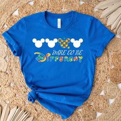Dare To Be Different Disney Shirt, Autism Awareness Disney Shirt, Mickey Mouse Autism Shirt, Minnie Mouse Shirt - T198
