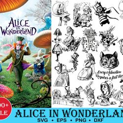 Alice In Wonderland Bundle Svg, Alice In Wonderland Svg, Alice Wonderland Svg, Alice Wonderland Silhouette
