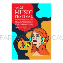music song festival banner invitation text poster concert