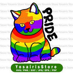 cat pride svg, lgbt pride svg, lesbian pride svg, gay pride svg, cricut file, clipart, svg, png, eps, dxf