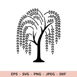 Willow tree Svg Black icon for Cricut Nature Logo dxf for laser cut