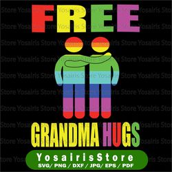 free nana hugs svg- free grandma hugs- lgbt pride gay dxf files for cameo & silhouette, ai, printable png files