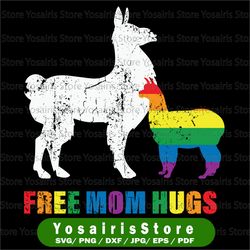funny free mom hugs png file gay pride png, lgbt png, pride month, lgbt rainbow, llama lover sublimation