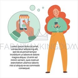 my shop flat market internet business vector illustration set