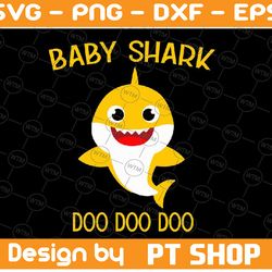 baby shark svg, cricut cut files, shark family doo doo doo vector eps, silhouette dxf, design for tsvg