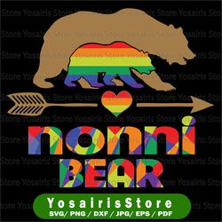 Nonni Bear & Baby Bear Svg, Bear Family Svg, Gay Pride Svg, Lgbt Svg, Lgbt Flag Svg, Lgbt Pride Svg, Lgbtq Svg
