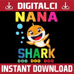nana shark nana shark lover family mother's day happy mother's day png sublimation design