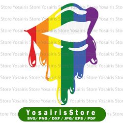 lips rainbow bite lip svg, design sexy gay pride flag ,interest lgbt svg , lips drip, cuttable design , clipart cricut ,