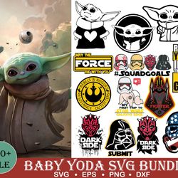baby yoda svg bundle, baby yoda clipart, cartoon movie svg, cricut cut files, silhouette, tshirt design, digital downloa