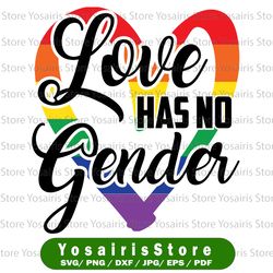 Love has no gender SVG Cut File | Lesbian download | Gay pride cricut | Rainbow personal & commercial use