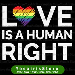 Love Is A Human Right SVG, LGBTQ Pride Svg, Gay Pride Svg, LGBTQ Awareness, Human Rights Svg