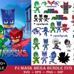 pj mask clipart bundle, pj mask svg cut files for cricut / silhouette, gekko svg, catboy svg, owlette svg, vector clip a