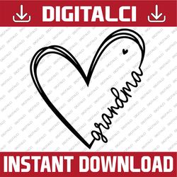 grandma heart women for christmas mother's day birthdays happy mother's day png sublimation design