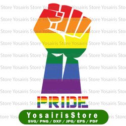 gay pride raised fist file download - svg png jpg - instant download - commercial use vinyl cut files