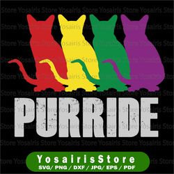 Pride Colorful LGBT Purride Svg, Support Lgbt Rights, Cat Lover Svg, Cat With LGBT, LGBT Awarenes, Equality Svg