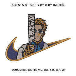 nanami kento embroidery design, jujutsu kaisen anime embroidery design, embroidery pattern, anime pes design brother