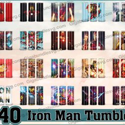 iron man tumbler bundle, 20 oz skinny tumbler design, sublimation image, tumbler wrap, iron man cup, iron man sublimatio