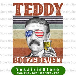 teddy boozedevelt png, presidents drinking, american flag bandana, retro vintage summer 4th of july, usa independent day