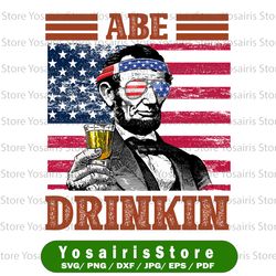 abe drinkin png, presidents drinking, american flag bandana, retro vintage summer 4th of july, usa independent day png,