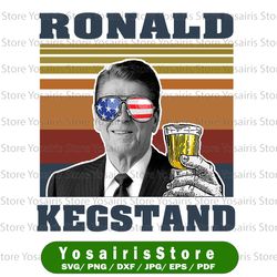 ronald kegstand png, presidents drinking, american flag bandana, retro vintage summer 4th of july,