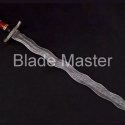 hand forged kris sword | celtic-norse damascus steel dagger | anniversary gift | wavy dagger | viking medieval sword |