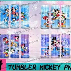 mickey tumbler bundle, mickey and flower, 20oz skinny mickey tumbler wrap design