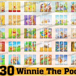 Winnie The Pooh Tumbler Wrap - 20oz Straight Skinny Wrap - Sublimation Design - Sublimation Design Digital Download - PN