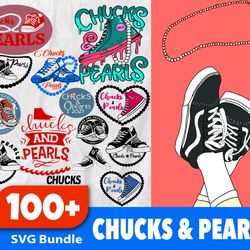 Chucks and Pearls Bundle, Kamala Harris, Chuck and Pearls 2022 svg Cut File for Cricut Silhouette Cameo, Harris