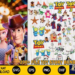200 file toy story svg mega bundle toy story svg eps png, for cricut, silhouette, digital, file cut