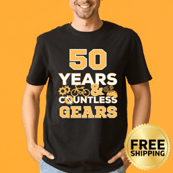 50 years and countless gears biking dad t-shirt - dad birthday shirt, father's day gift, bicycle lover tee, biking shirt