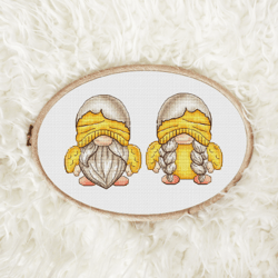 easter gnome cross stitch pattern, cross stitch gnomes, qute cross stitch, easter cross stitch pdf chart, digital pdf