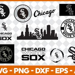 chicago white sox bundle svg, chicago white sox svg, mlb svg, sport svg, png dxf eps file
