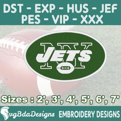 New York Jets Machine Embroidery Design, 6 Sizes Embroidery Machine Designs, NFL Embroidery, Football Embroidery Design